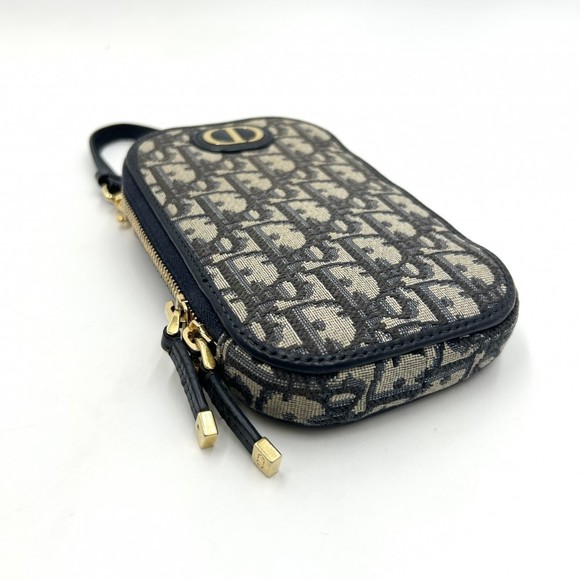 Christian Dior Oblique Nano Pouch Small Phone Crossbody Blue - Picture 3 of 7